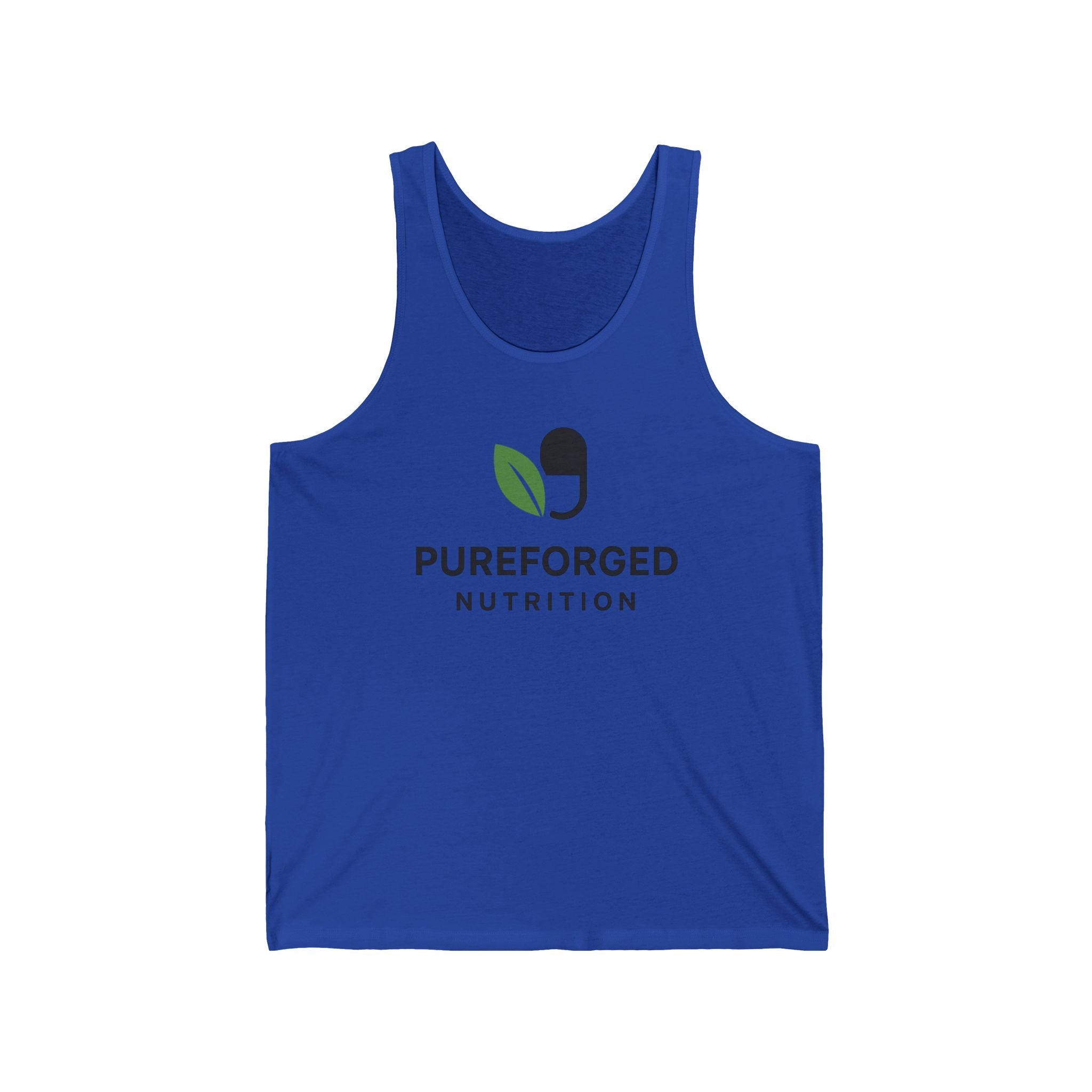 PureForged Nutrition Unisex Jersey Tank Top, Workout Tee, Fitness Shirt, Gym Wear, Summer Top, Eco-Friendly Apparel