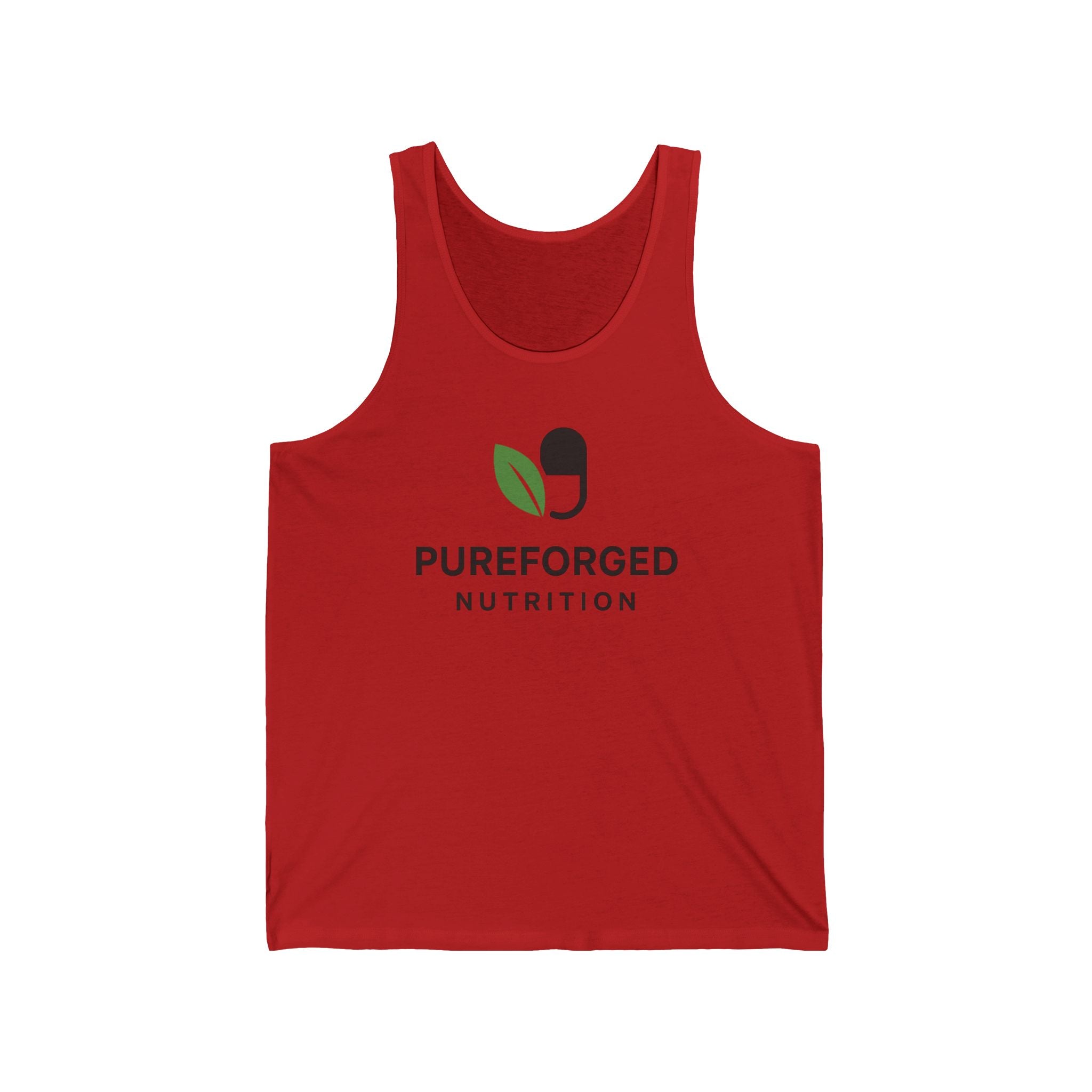 PureForged Nutrition Unisex Jersey Tank Top, Workout Tee, Fitness Shirt, Gym Wear, Summer Top, Eco-Friendly Apparel