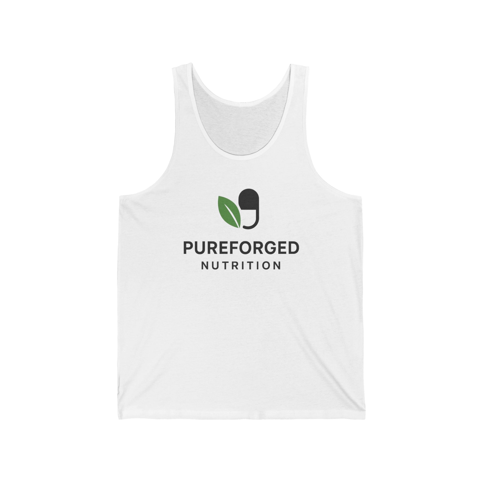 PureForged Nutrition Unisex Jersey Tank Top, Workout Tee, Fitness Shirt, Gym Wear, Summer Top, Eco-Friendly Apparel