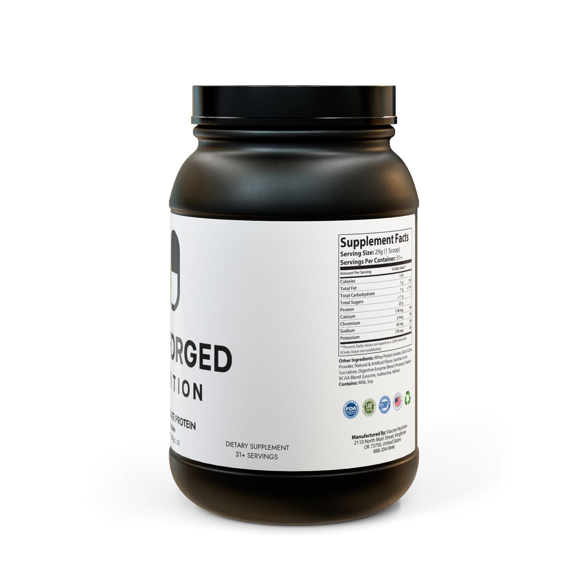 Whey Isolate Protein Supplement (907g, 2lb)