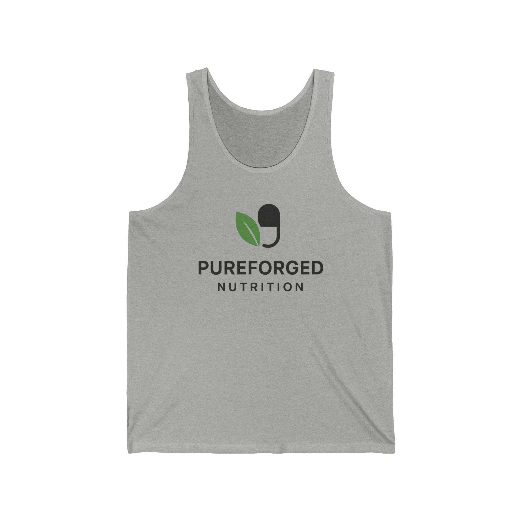 PureForged Nutrition Unisex Jersey Tank Top, Workout Tee, Fitness Shirt, Gym Wear, Summer Top, Eco-Friendly Apparel